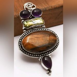 TIGER EYE/ AMETHYST PENDANT
